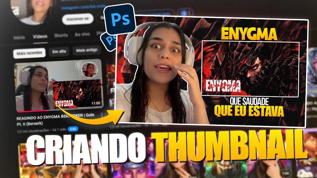 Como fazer essa THUMBNAIL pra um canal de React | Photoshop