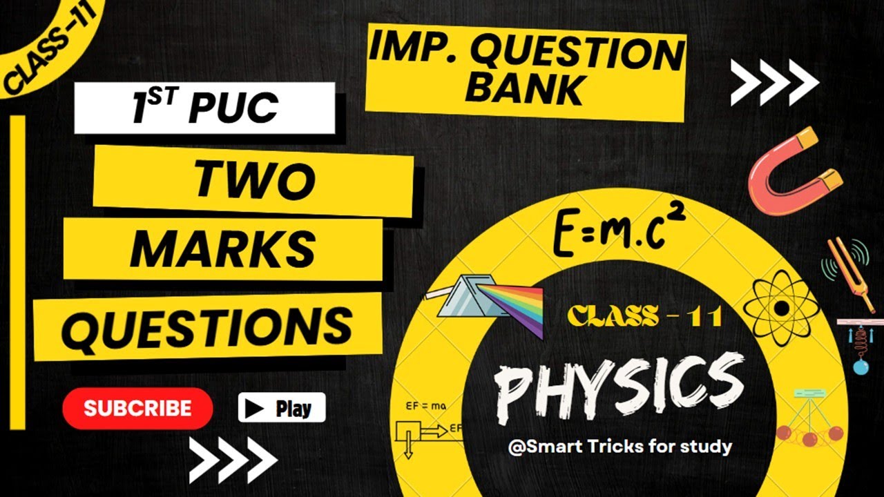 1st PUC Physics: TOP  Chapterwise 2 Mark Questions 2026! 🎯 [One Shot]