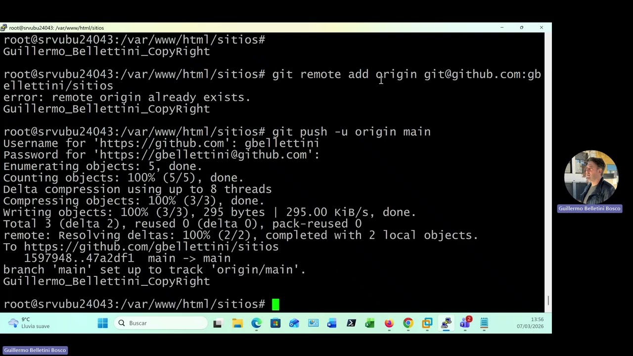 Despliegue APP WEB - Git pull Git Push Del Repo