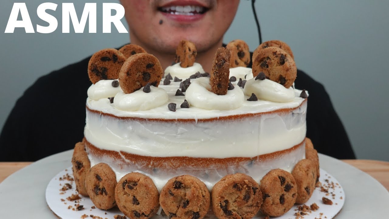ASMR | Homemade Milk & Cookies Cake | The Hangry Mole Eating Show