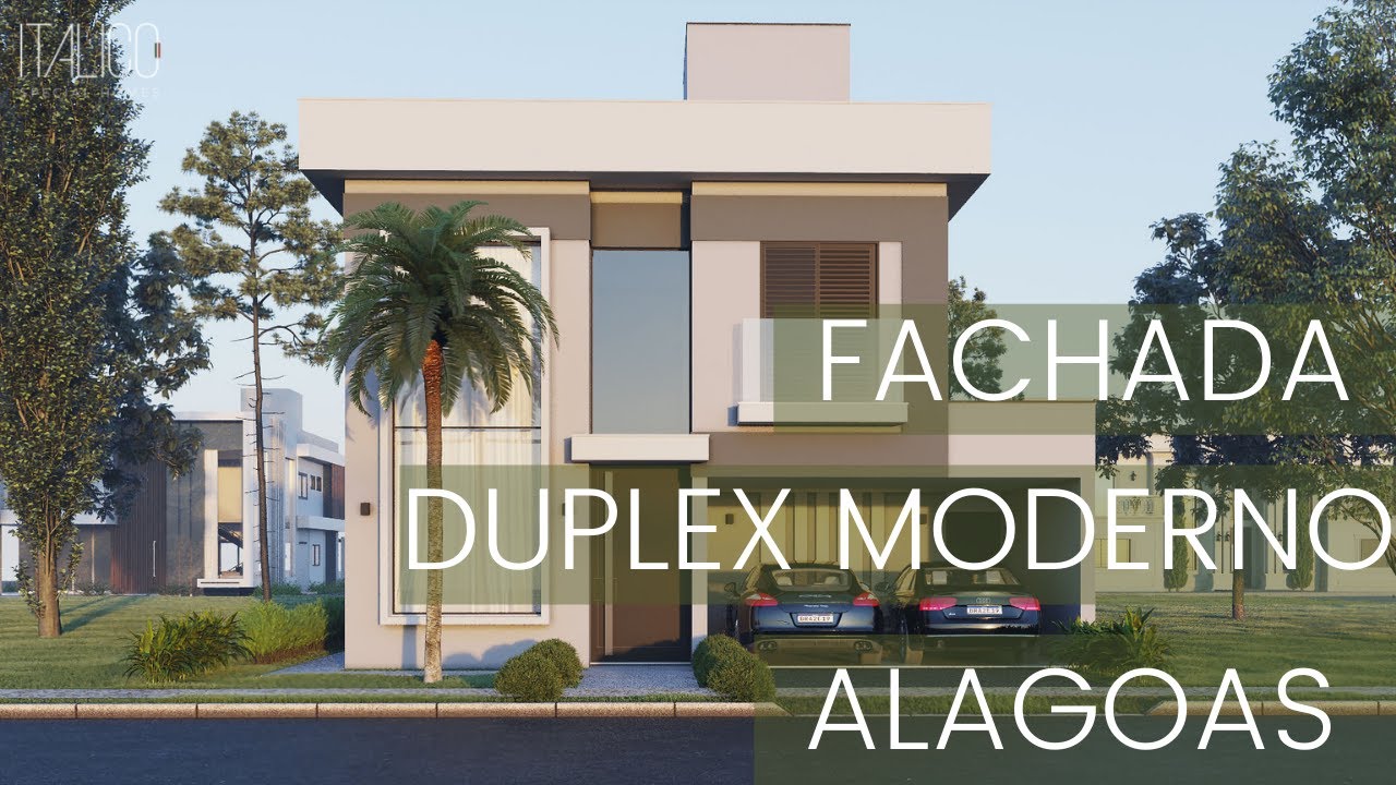 Projeto de fachada Duplex Estilo Moderno Terreno  12x30m  - em Massagueira de Baixo- AL