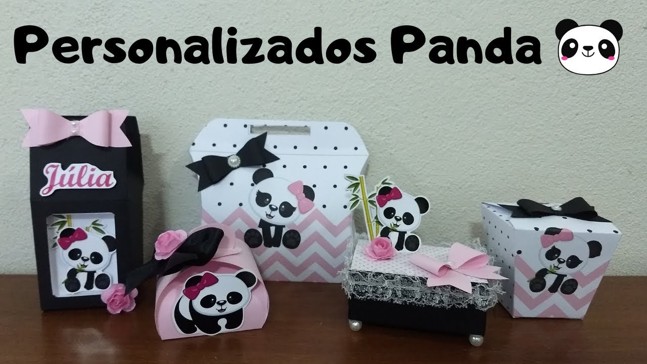 PERSONALIZADOS PANDA ROSA - MESVERSÁRIO JÚLIA