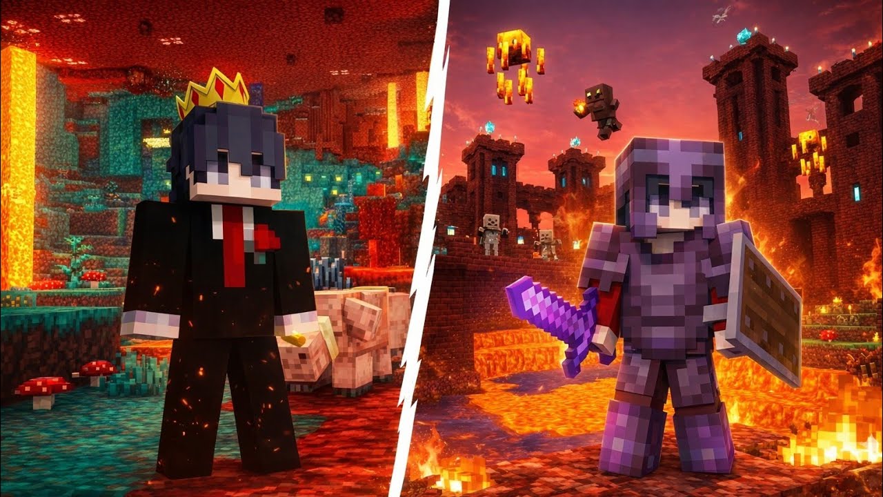 Comecei POBRE no Nether…  E Olha Como Eu Saí  #minecraft 