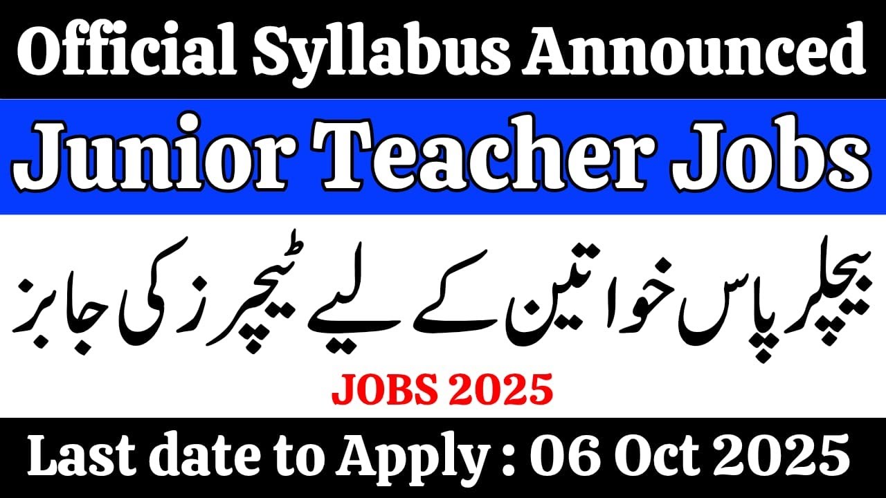 FPSC Junior Teacher Jobs 2025 | BS-16 | Last Date to Apply 06 Oct | Age Limit | Syllabus Discussion