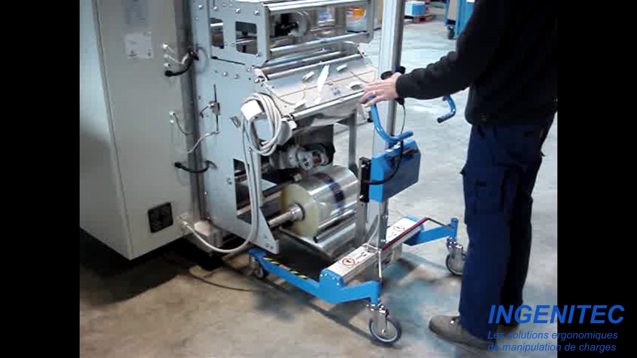 12. INGENITEC - Chariot de manutention avec plateau pour bobine