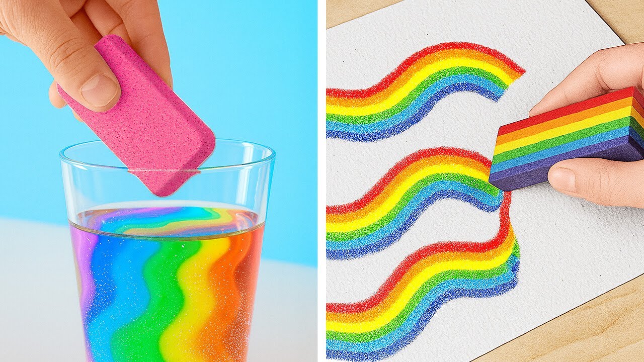 🌈 ARTISANAT ARC-EN-CIEL DIY 🎨💖 Comment Créer des Objets Colorés pour l'École 🖍️