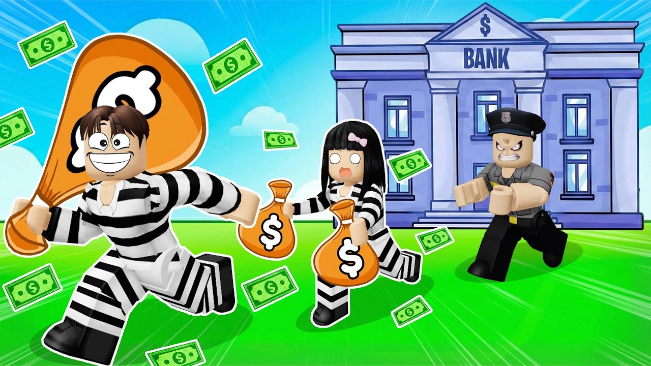 Yuta Mio Dan Baby Celine Mencuri Banyak Uang Dari Bank Sampe Di Kejar Polisi | ROBLOX