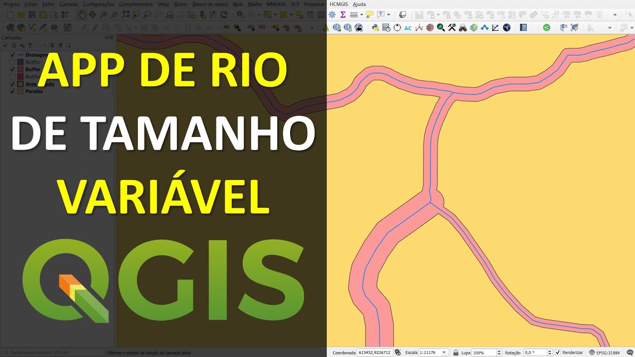 Como Delimitar APP em Rios com Larguras Diferentes no QGIS | Buffer de Distância Variável