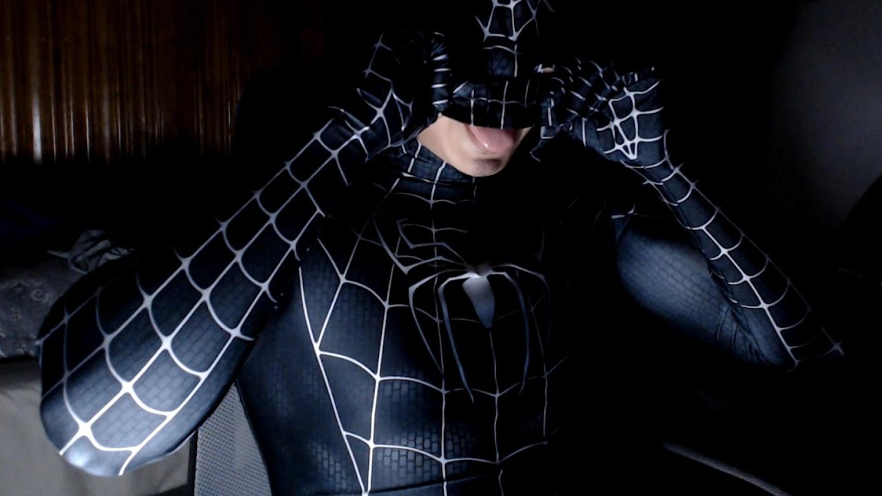Spit painting con disfraz de Spiderman (asmr)