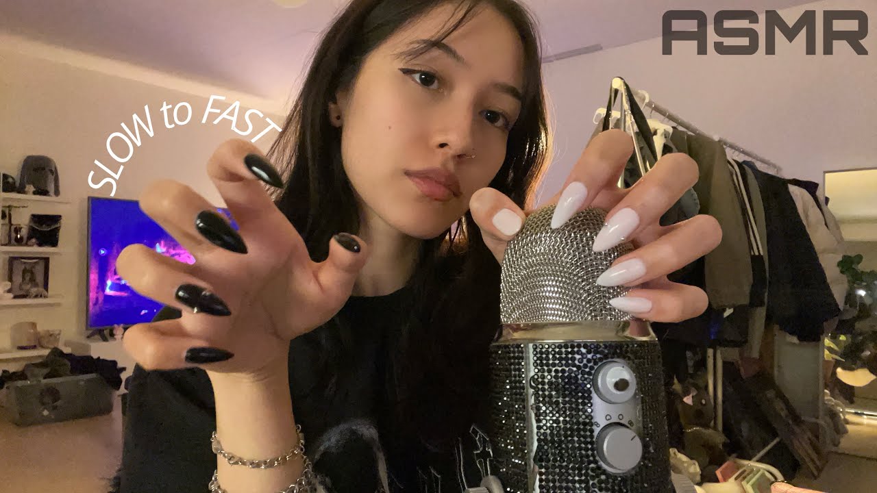ASMR ☆ Switching between SLOW & FAST (nail triggers, teeth tapping, mic scratching,..)