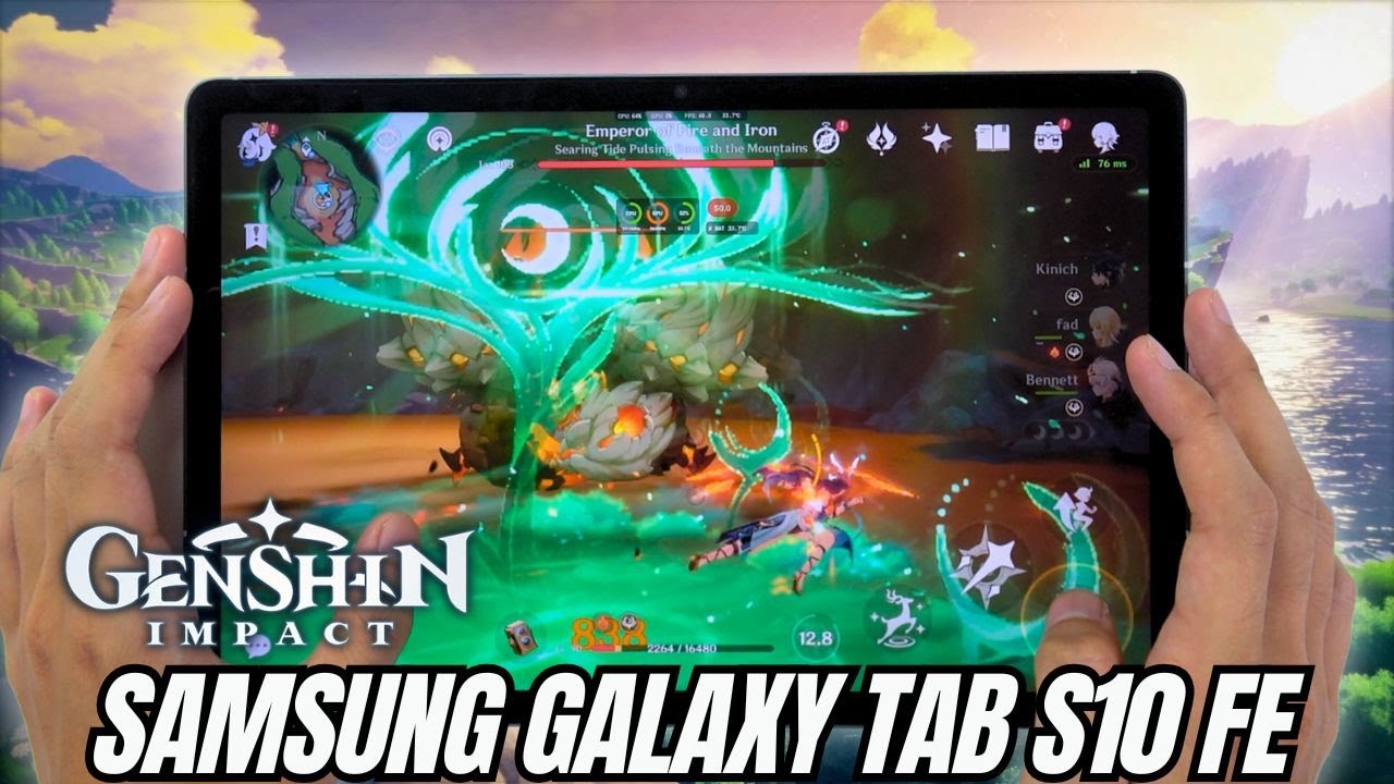 Samsung Galaxy Tab S10 FE test game Genshin Impact Max Graphics | Exynos 1580