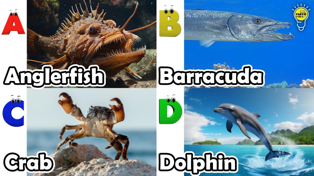 ABC Sea Animals song | Learn Alphabets | English and Animals for Kids | #anglerfish