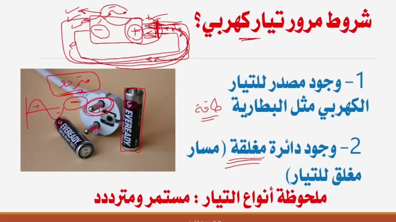 شرح للتيار الكهربي في مادة الفيزياء لطلاب الثانوية العامة والثانوية الأزهرية لعام 2026.