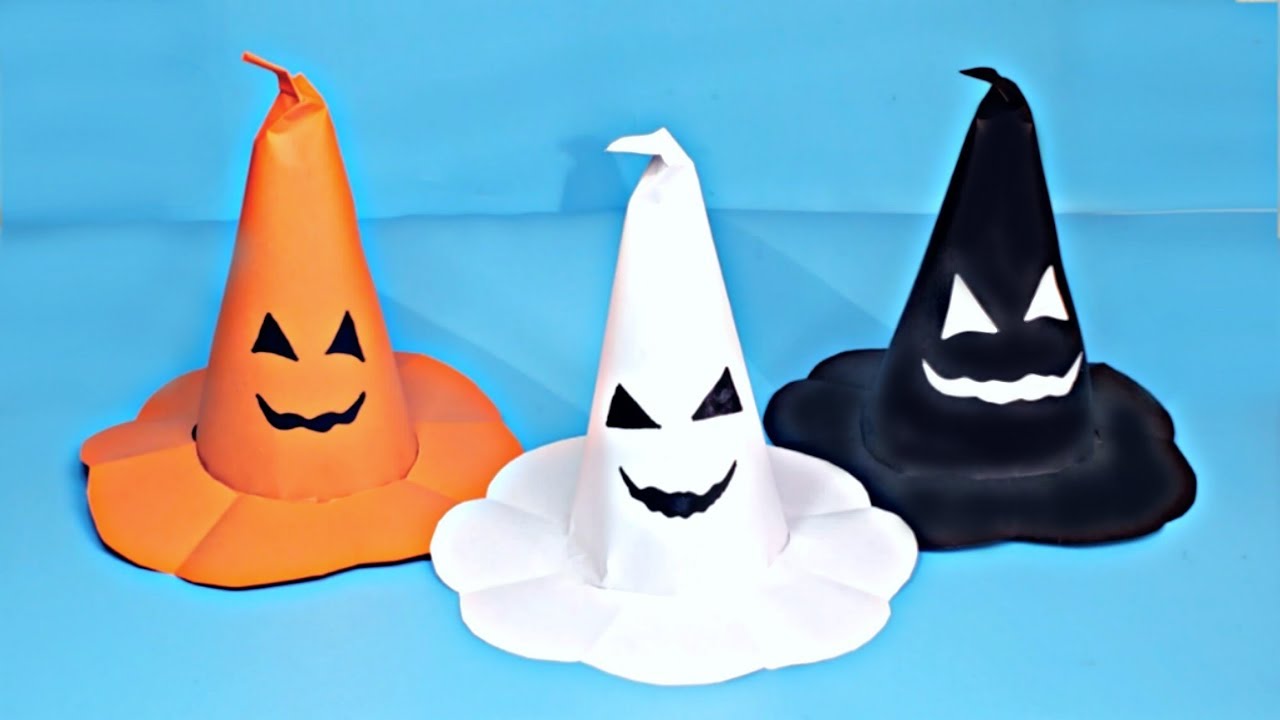 🎃👻 Как сделать НА ХЭЛЛОУИН ЗЛОВЕЩИЙ КОЛПАК ВЕДЬМЫ своими руками из бумаги А4