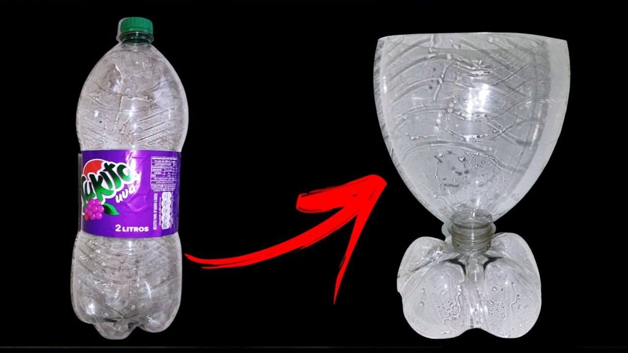 Taça feita com garrafa pet