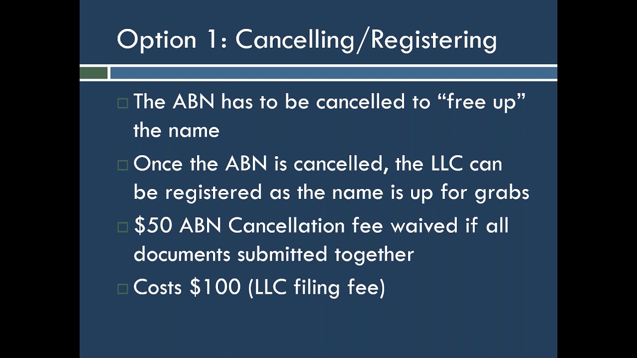 Changing Your ABN to an LLC