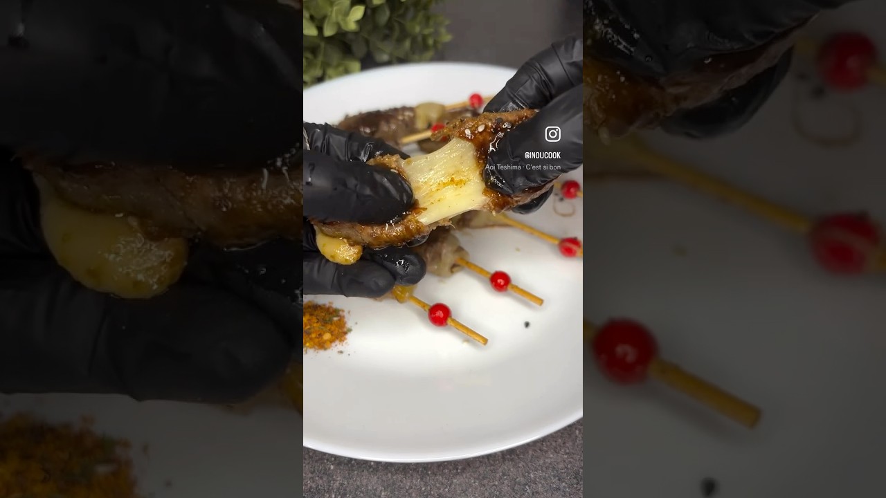 Brochette de b&oelig;uf au fromage #food #brochettes #brochetteboeuffromage #yakitori #recettesimple