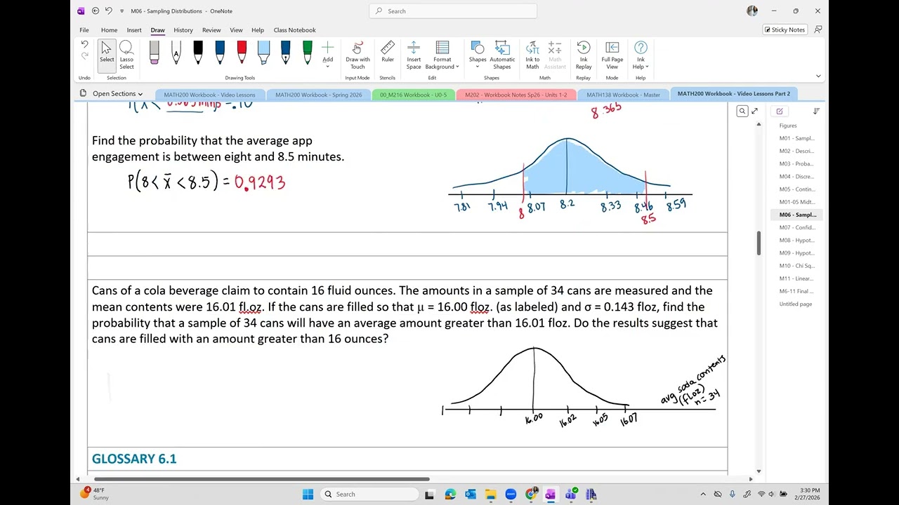 Statistics OER - Section 6-1-c Central Limit Theorem for Sample Means Part C: Applications
