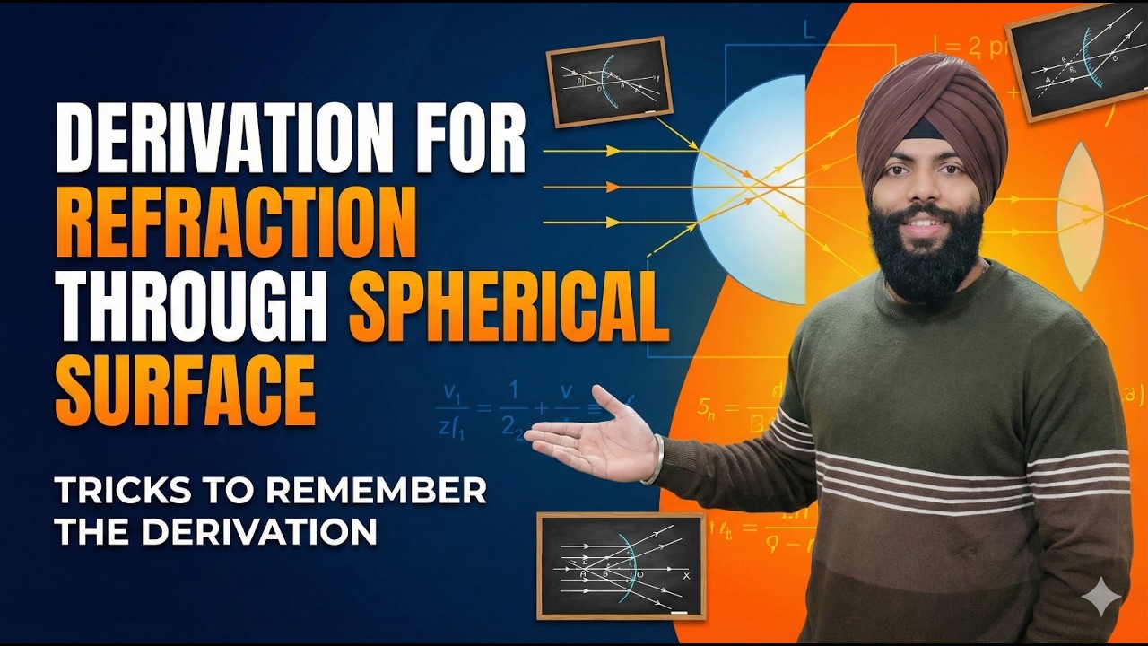 Refraction at Spherical Surfaces Derivation | Class 12 Physics | Ray Optics | NEET & JEE