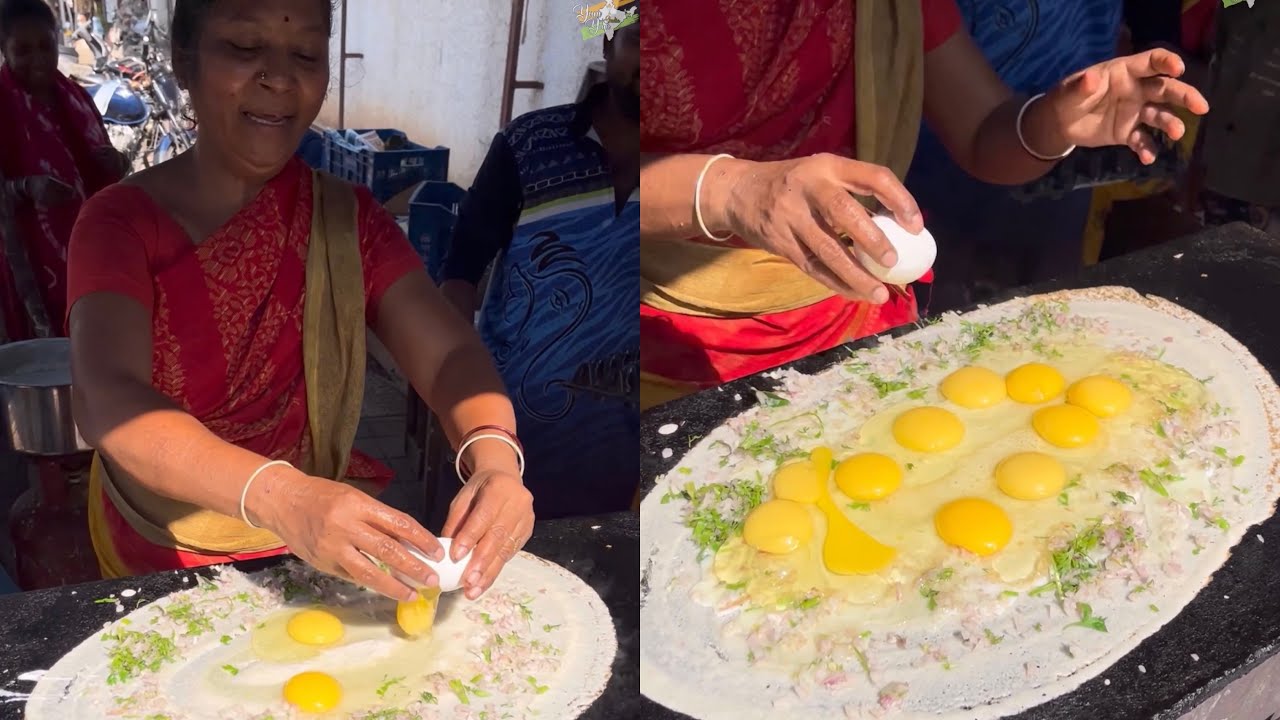 Aunty selling 10 Eggs wala Massive Anda Dosa in Mumbai