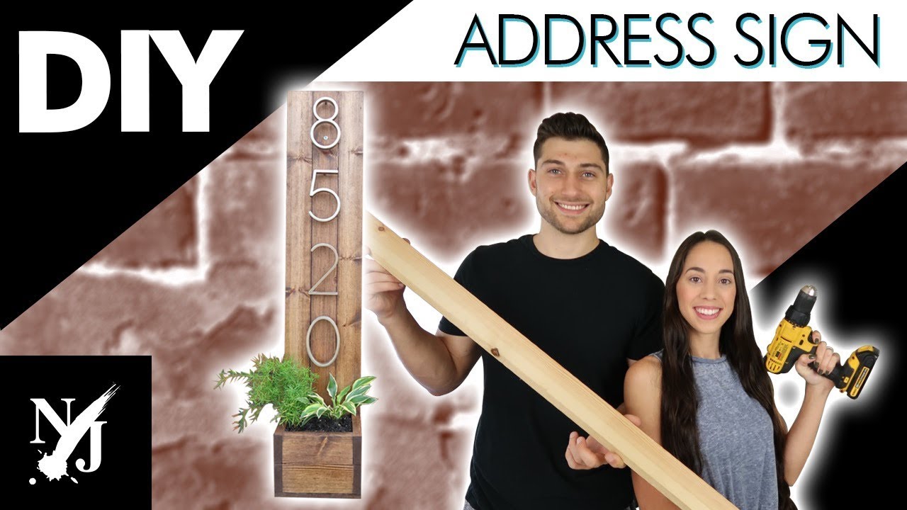 DIY ADDRESS NUMBER SIGN *WITH PLANT HOLDER*