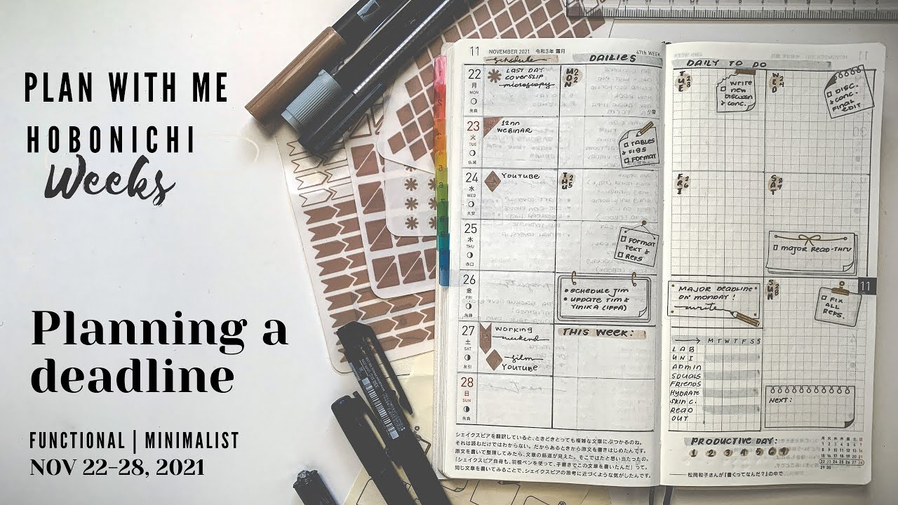 Functional Hobonichi Weeks planning a deadline | 2211-28112021 paperjoyph