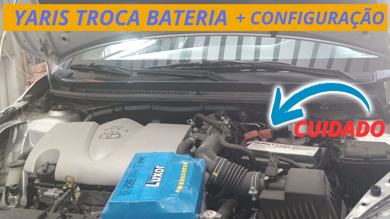 CARRO TOYOTA YARIS FAZER TROCA BATERIA DO JEITO CERTO CUIDADO