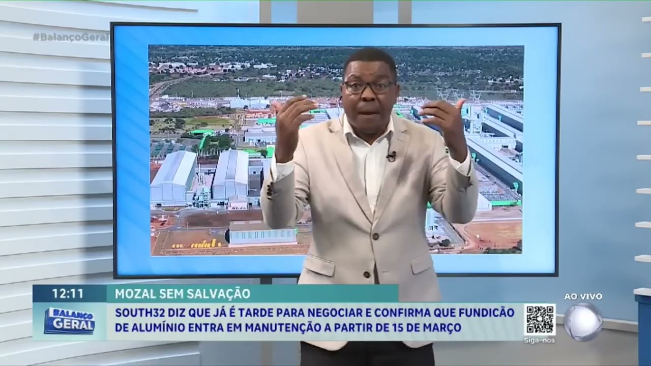#BalançoGeral  South32 diz que já é tarde para negociar e confirma que fundição entra em manutenção