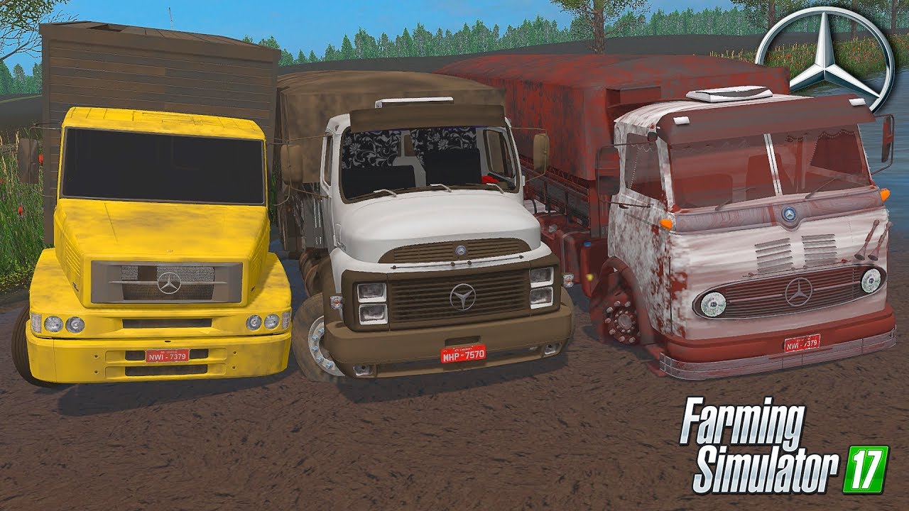 Caminhões da Mercedes Benz no Atoleiro - Farming Simulator 17