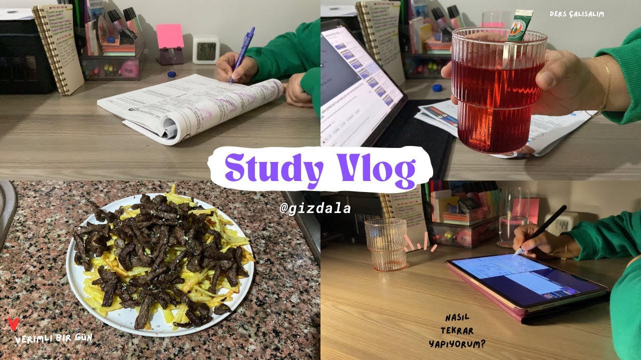 Ders çalışma günlüğüm | Verimli bir gün | Devamlılığımı nasıl sağlıyorum? #sessizvlog #studywithme