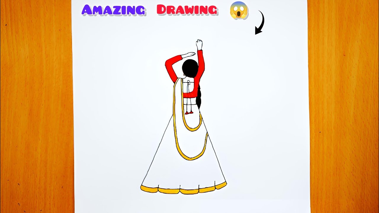 Amazing girl drawing step by step|Easy drawing tutorial 💕