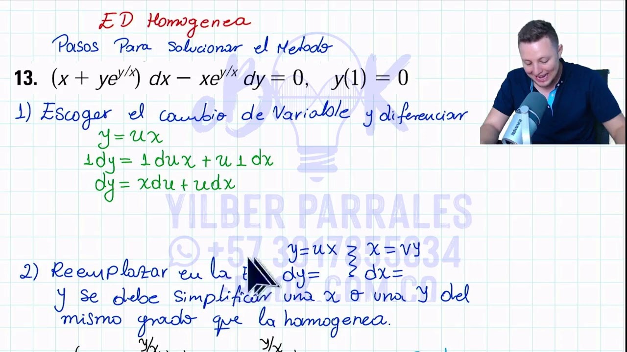 2   explicaciones y ejercicios basicos  2 e2 pasos para resolver por el metodo de homogenea