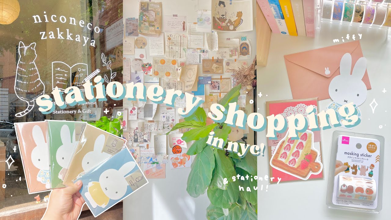 stationery shopping in nyc (again) 🐈 // aesthetic stationery haul, Japanese stationery, daiso haul