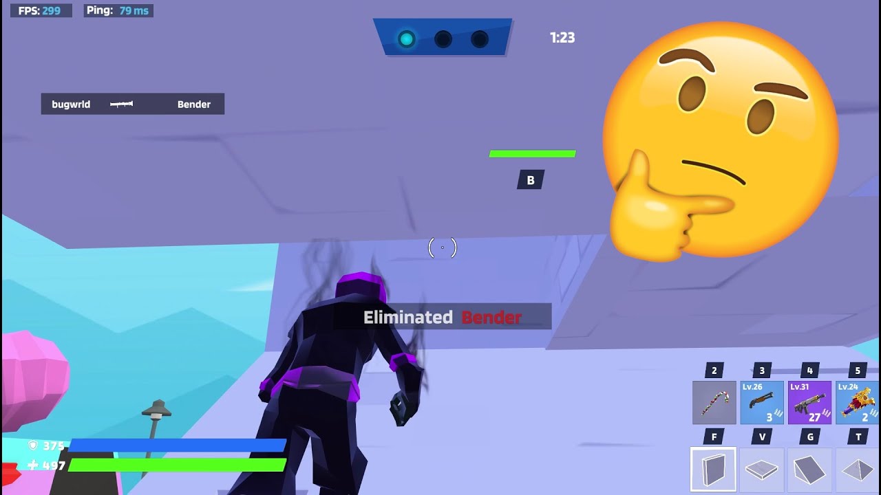 Playing 1v1.LOL until I run into a cheater...