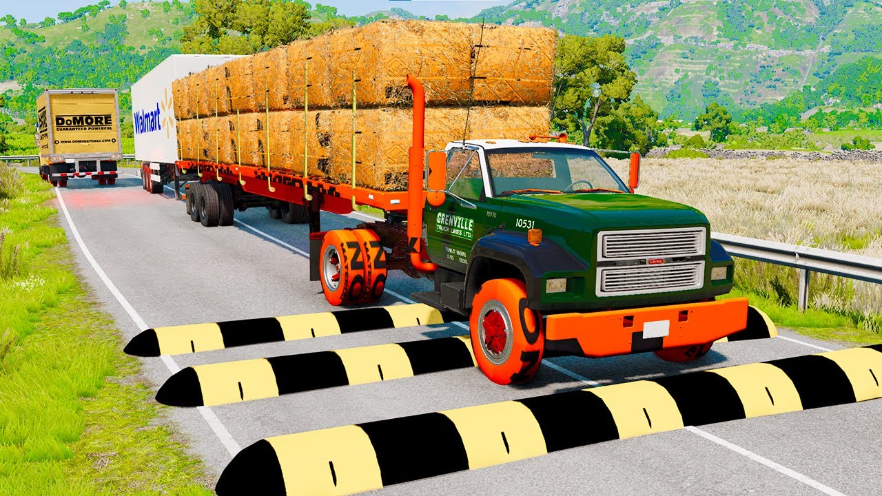 Best of Trucks and Cars vs Speed Bumps vs Pit Hole vs Stair | BeamNG Drive | Hyper Car