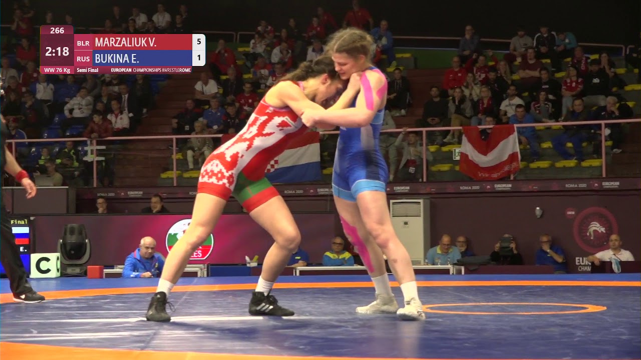 1/2 WW - 76 kg: V. MARZALIUK (BLR) v. E. BUKINA (RUS)