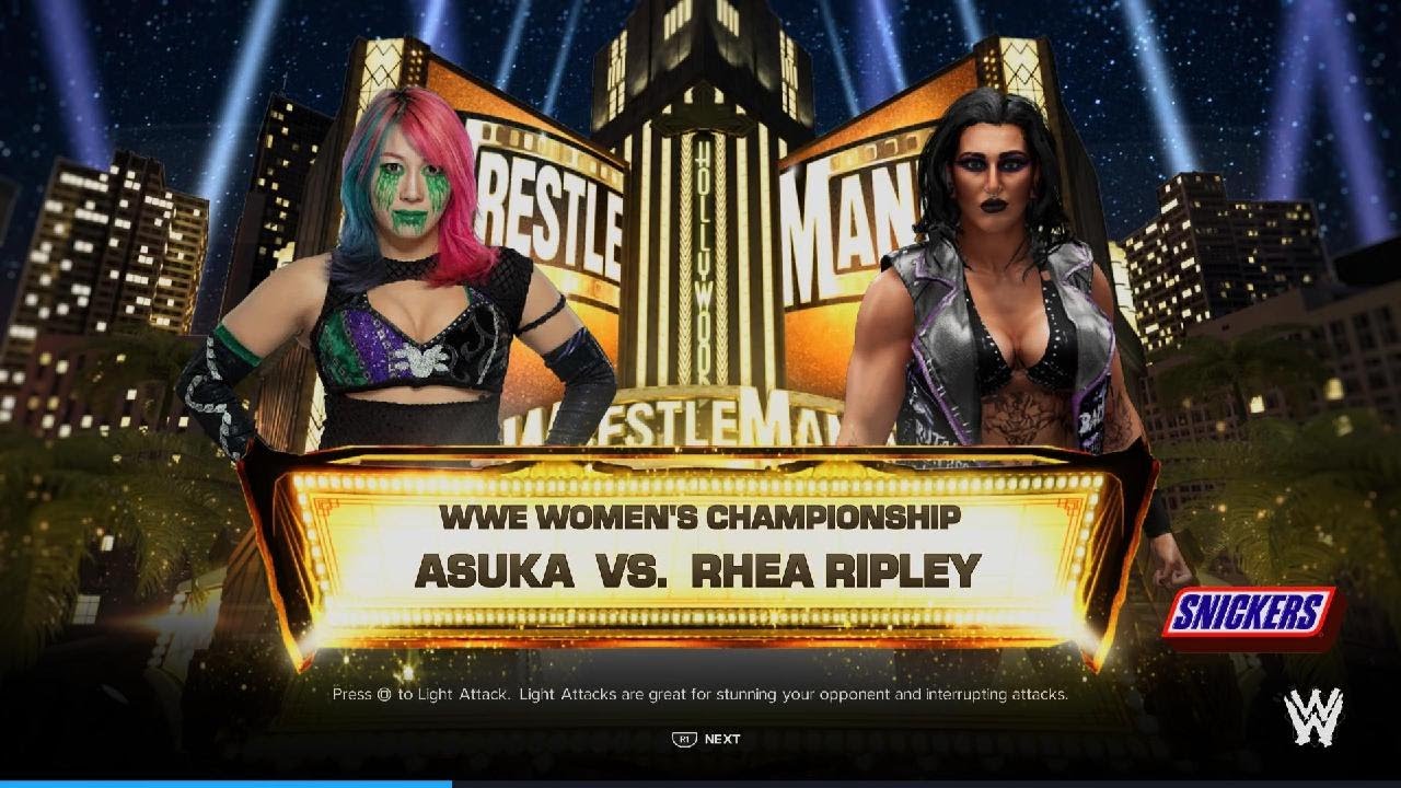 WWE 2K24 Rhea Ripley Vs Asuka - Women's Championship - Wrestlemania Night 1