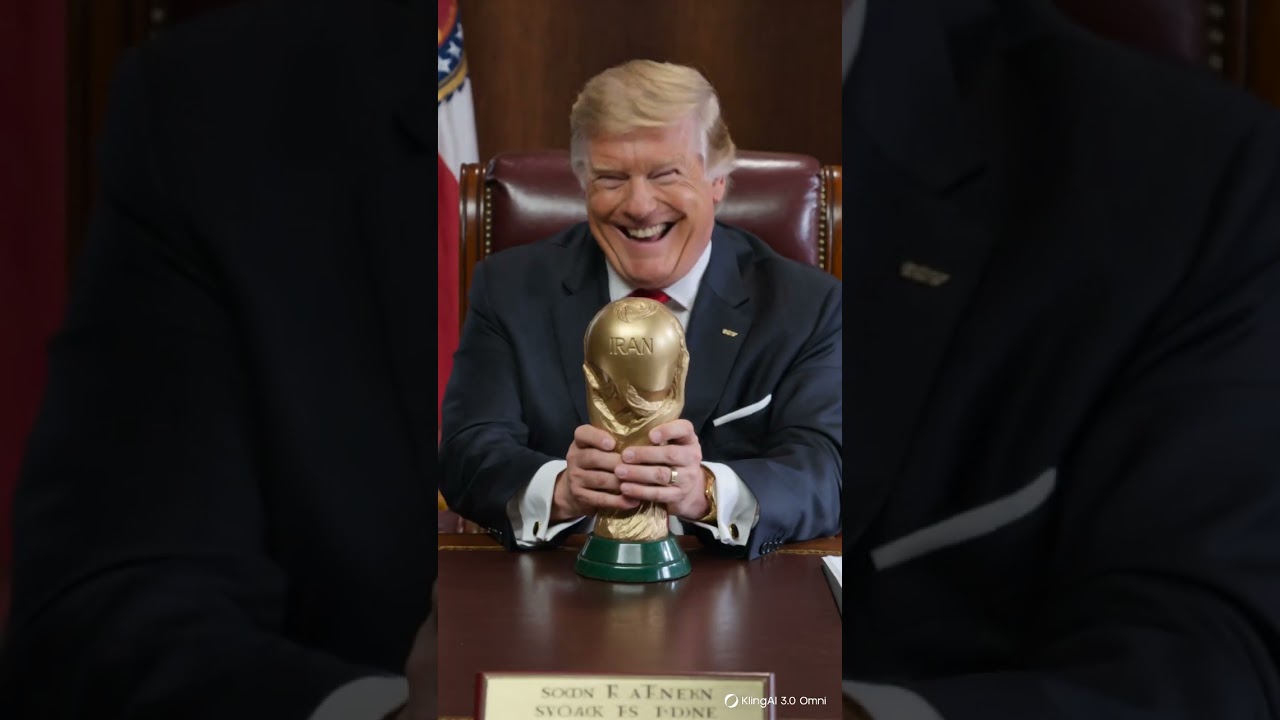 Trump Sees Iran Engraved on World Cup Trophy #WorldCup2026 #Trump #Iran #FIFA #Infantino #TrumpMemes