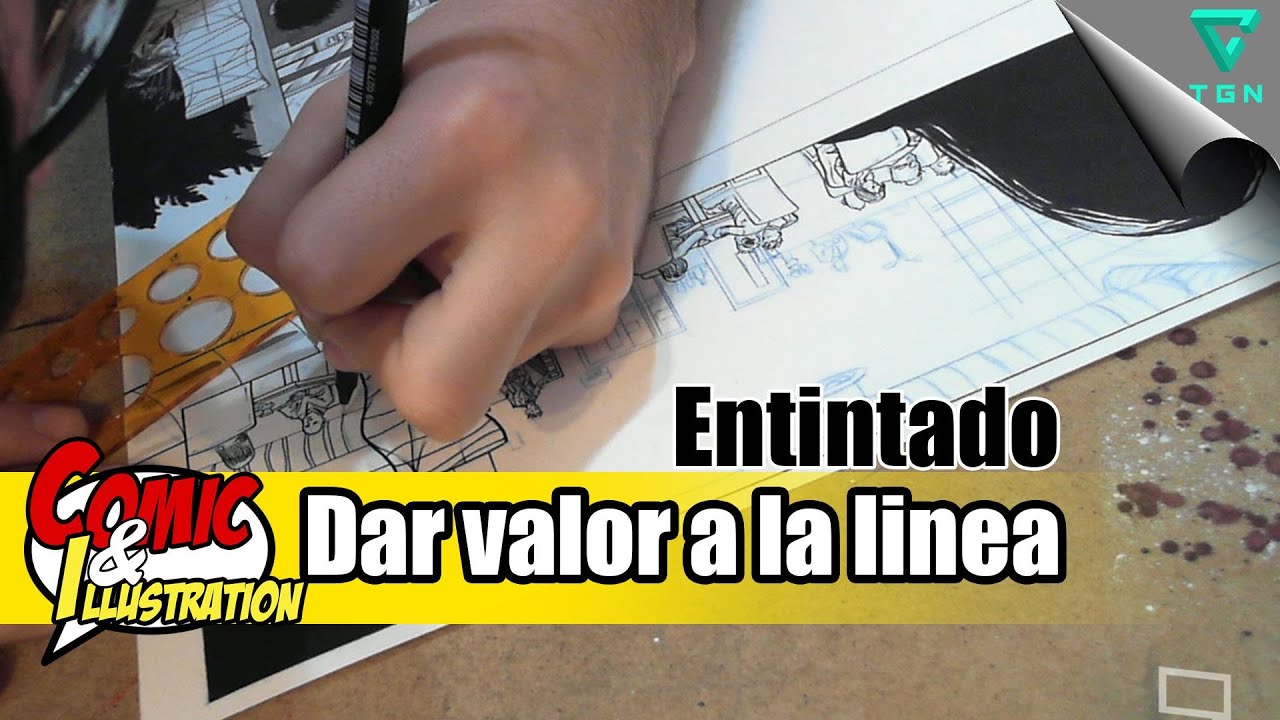 Entintando viñeta de cómic