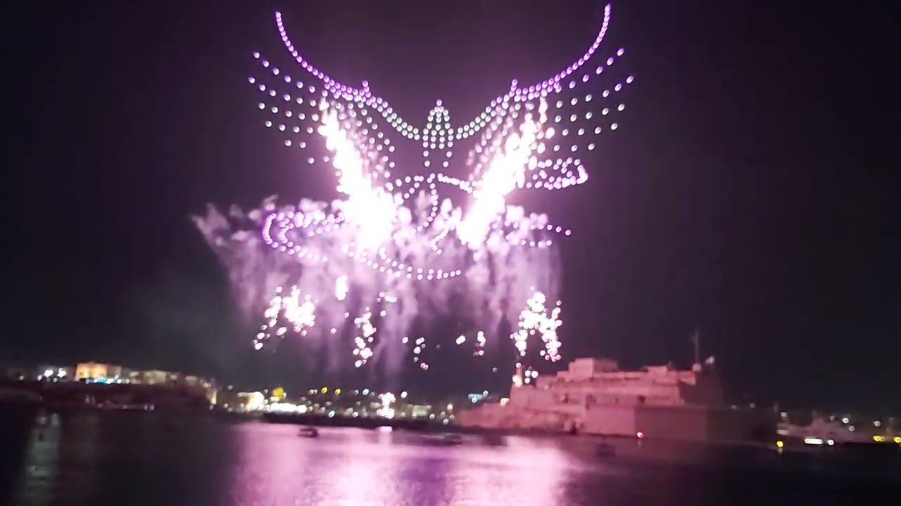 Malta international fireworks festival 2025 grand finale Drone show