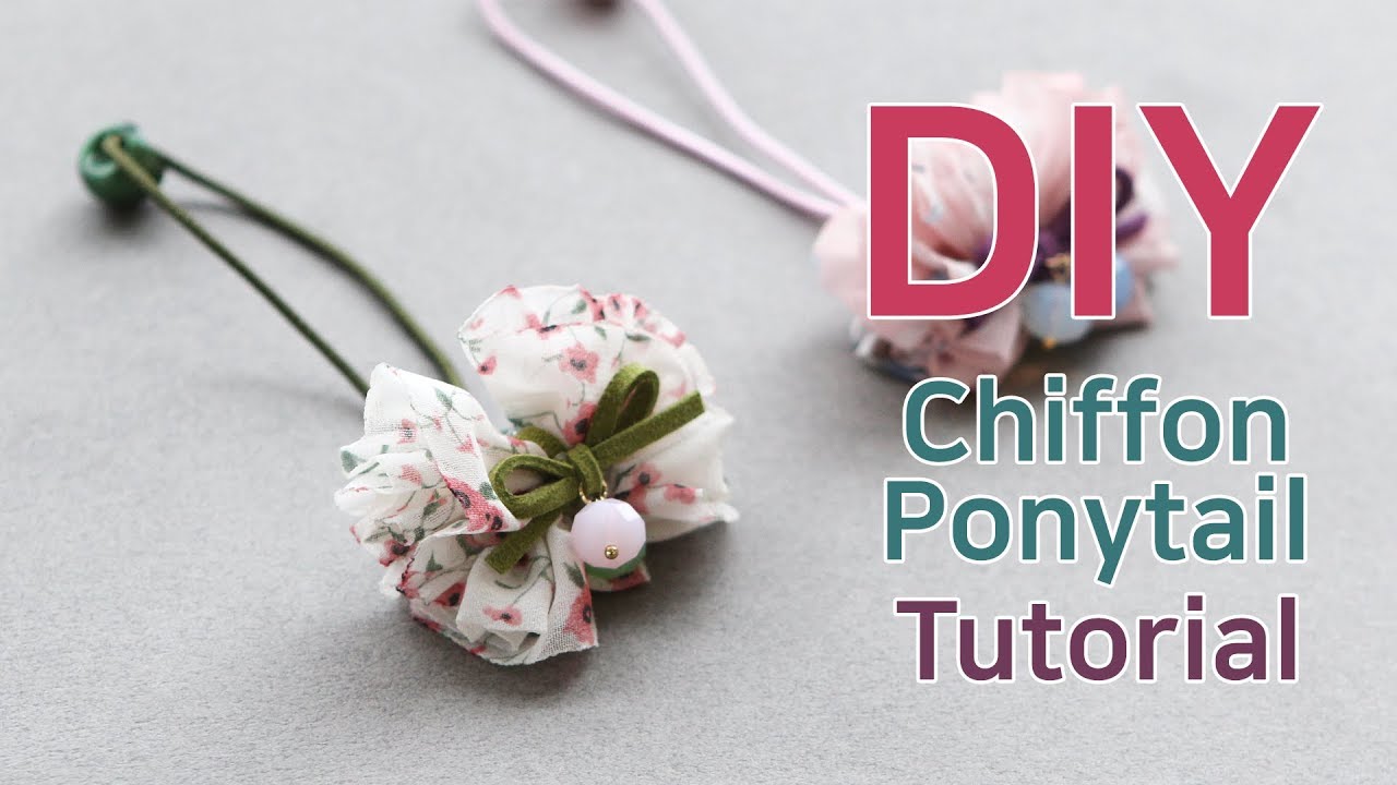 리본공예 DIY/How To Make A Hair Ponytail/포니테일/슈슈/머리끈/easy tutorial
