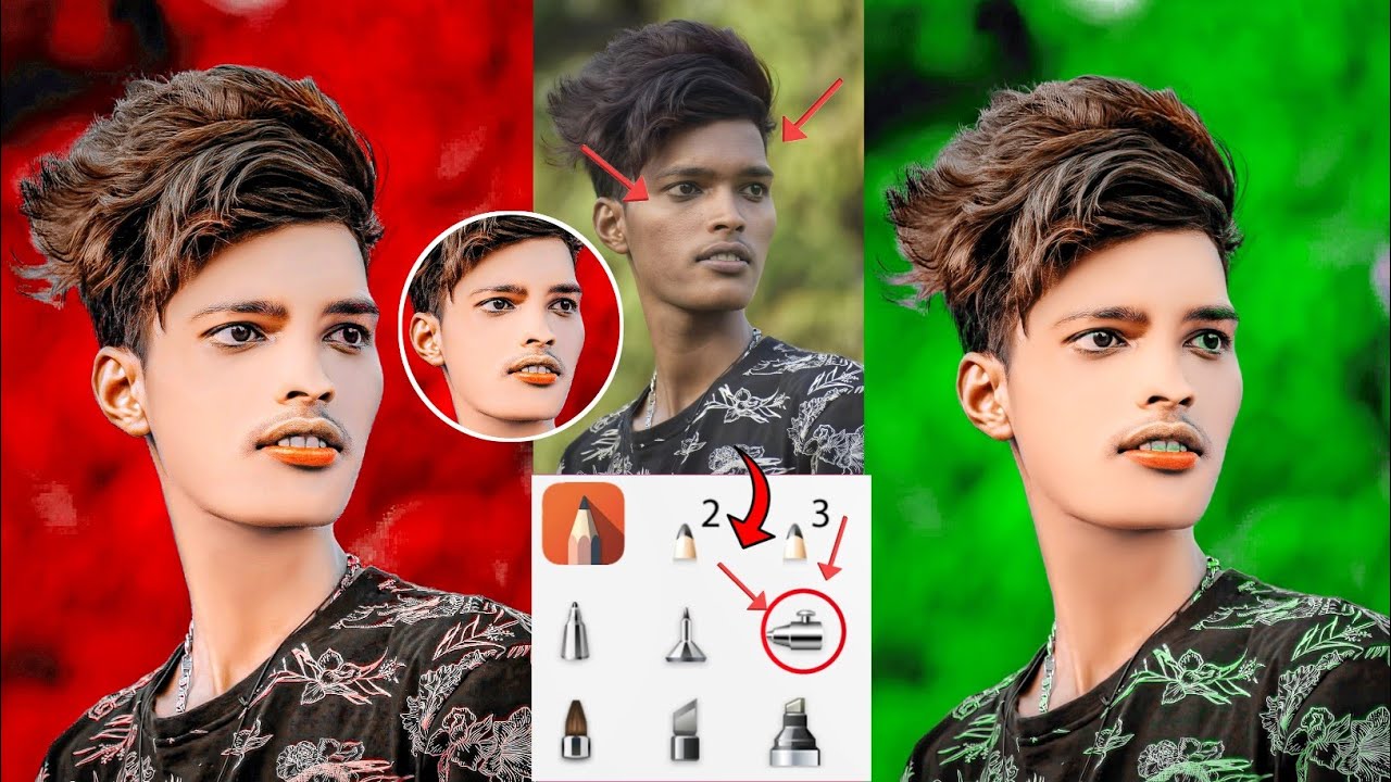 Hard Face Smooth + Background Colour Change Photo Editing | sketchbook editing | photo editing