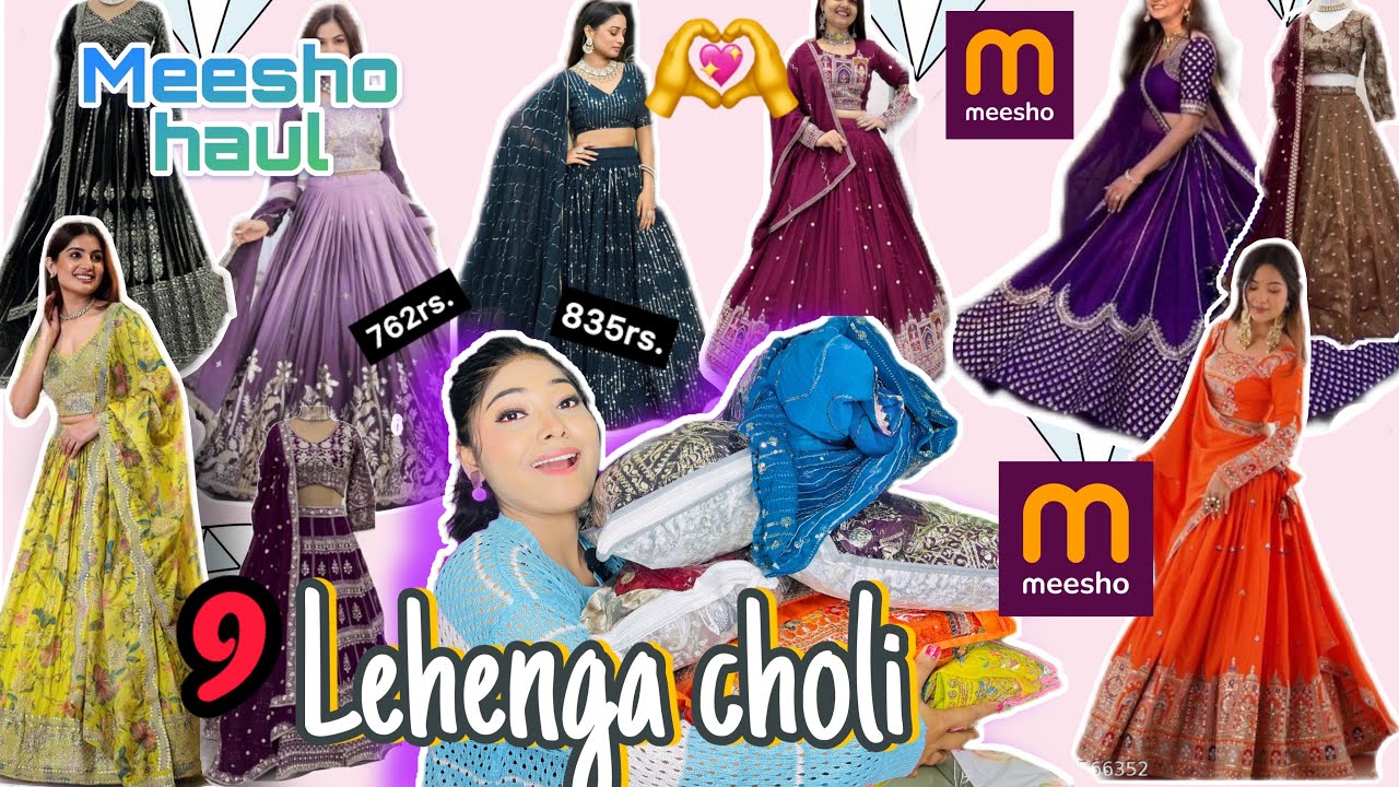 Meesho lehenga choli under budget ✨🪷|| Meesho lehenga haul 🌈||@Akshu Style and tips