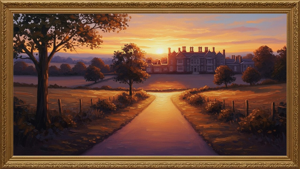 Painterly Manor View | Clean Interior Art Presentation