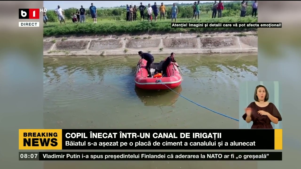 CRAIOVA - COPIL ÎNECAT ÎNTR-UN CANAL DE IRIGAȚII_Știri B1_16 mai 2022