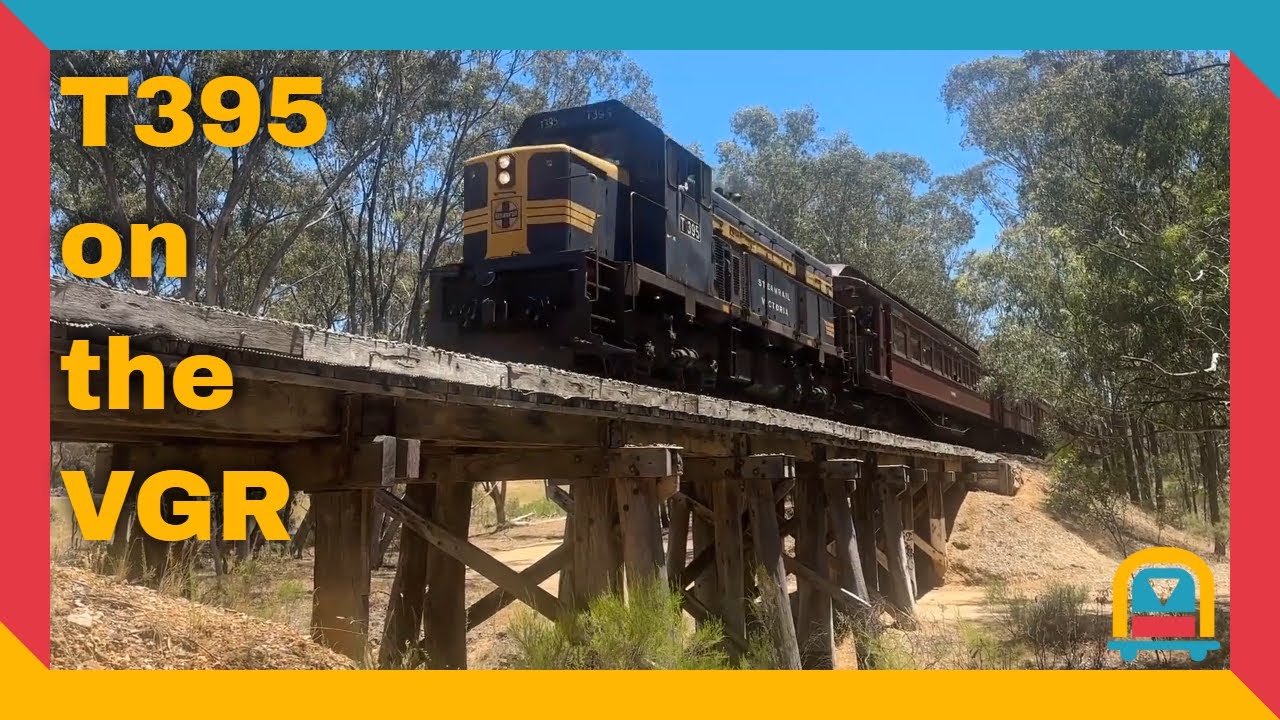 T395 Hauling Heritage Carriages on the Victorian Goldfields Railway (28 December 2025)