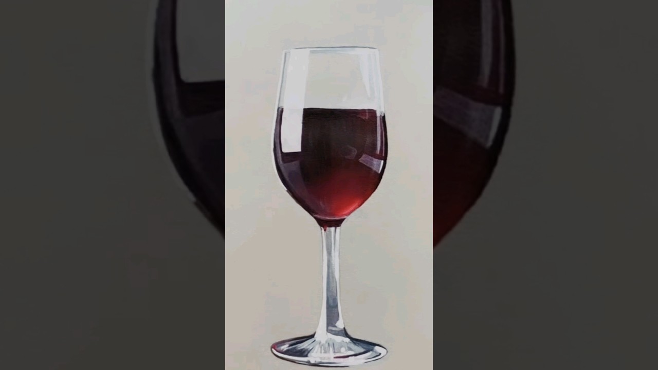 Realistic  Wine 🍷 glass Drawing/How To Draw Wine glas/3D Art #painting #art #shortsviral #ytshorts 🫠