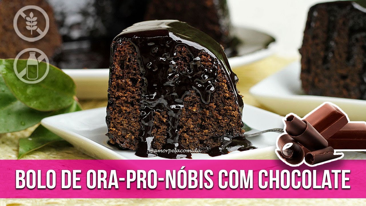 BOLO DE ORA-PRO-NÓBIS COM CHOCOLATE SEM TRIGO SEM LEITE