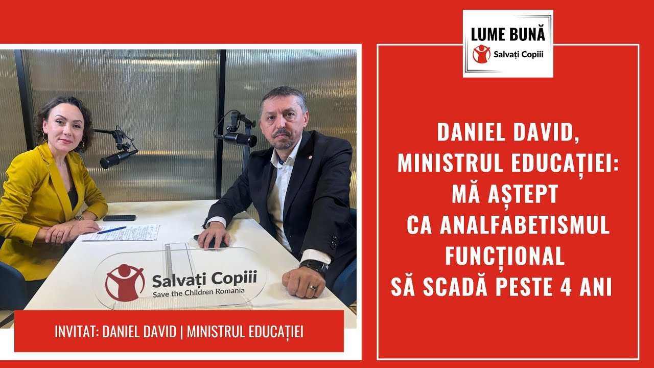 Daniel David, ministrul Educației: Mă aștept ca analfabetismul funcțional să scadă peste 4 ani