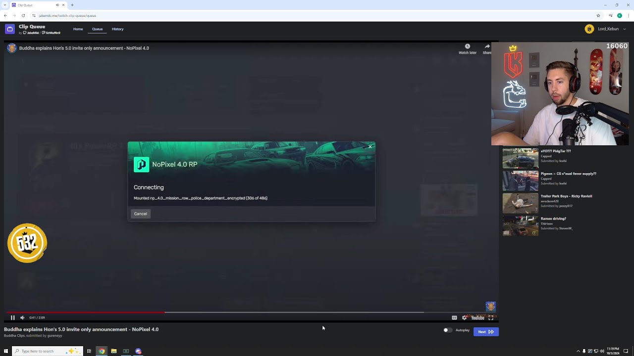 Реакция Кебуна на объяснение Буддой анонса NoPixel 5.0 только по приглашениям